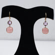 14K Yellow Gold Luxury Rose Stone Stud Earrings / 3.4gr