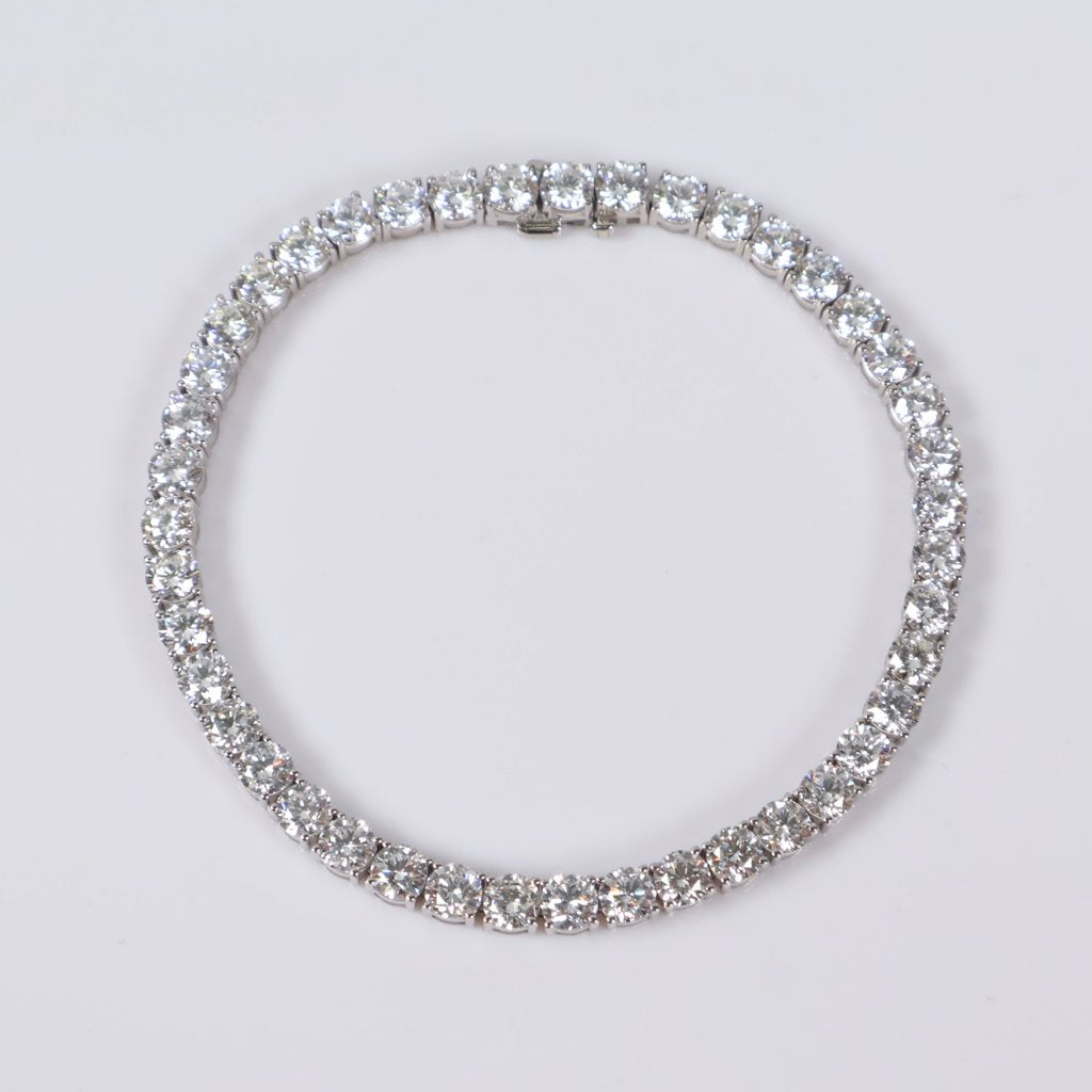 14K WG Lab Diamond Tennis Bracelet / 12.2gr / 4.6mm / 7in / 14.69Ct Lab / VS / F