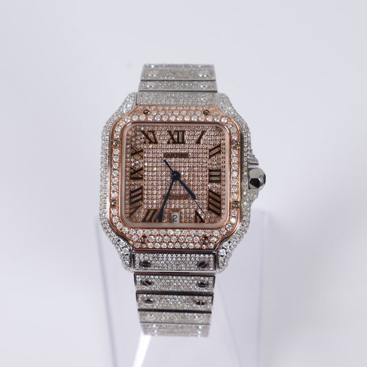Cartier Santos Bustdown 2 Tone Rose Watch / 36mm /