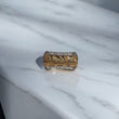 10K White-Yellow Gold Diamond Last Supper Ring 0.29Ct Dia / 9gr / Size 9 / 10