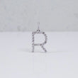 14K WG Lab Diamond Letter R Pendant / 1.27gr / 1in / 0.68 CTTW Lab VS / E-F