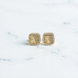 10K YG Diamond Square Fashion Stud Earrings / 2.62gr / 9mm / D-0.35Ct