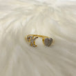 10K Yellow Gold Diamond Heart - Letter K Ring 0.18Ct Dia / 1.8gr / Size 6.5