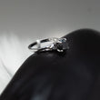 Black Diamond Engagement Ring 10K White Gold / 3.2gr / Size 7