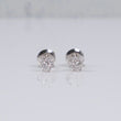 14K WG Lab Diamond Mini Petal Flower Stud Earrings / 0.72gr / 5mm / 0.25 CTTW Lab VS / E-F