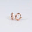 14K RG Lab Diamond Luxury Hoop Earrings / 1.8gr / 0.4in / 0.6Ct Lab Dia / H / VS