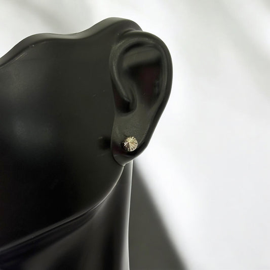 18K White Gold Diamond Cut Ball Stud Earrings / 0.55gr / 4mm