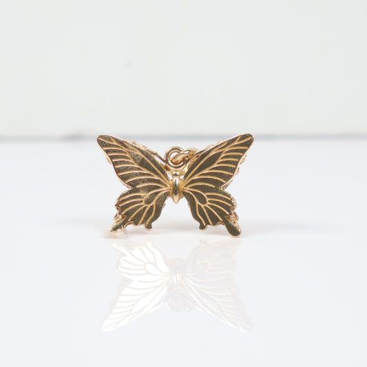 14K YG Butterfly Pendant / 4.5gr / 0.7in /