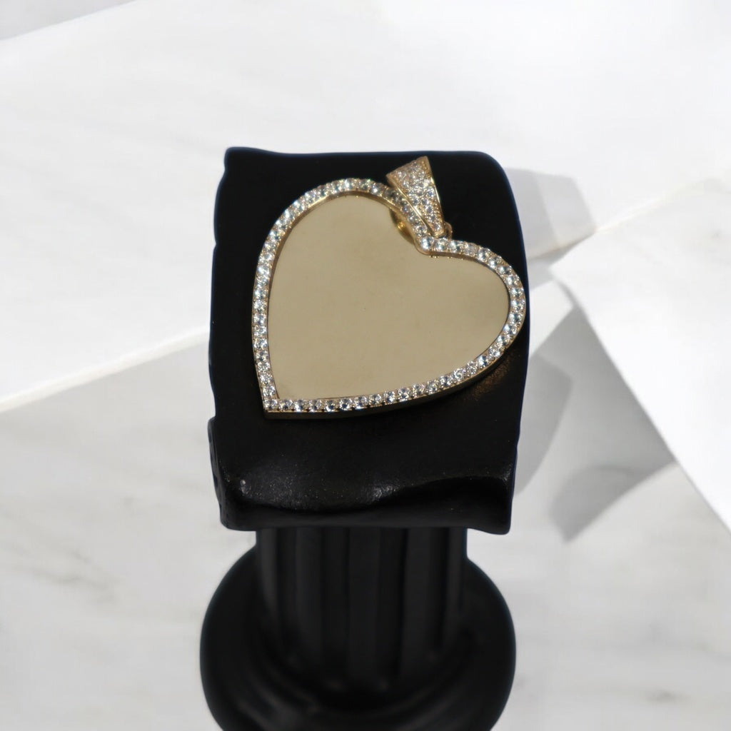 10K YG Memorial Heart Pendant / 7gr / 2in