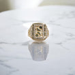 10K YG Nugget Rings / 4.34gr / Sz 9 / White Zircons