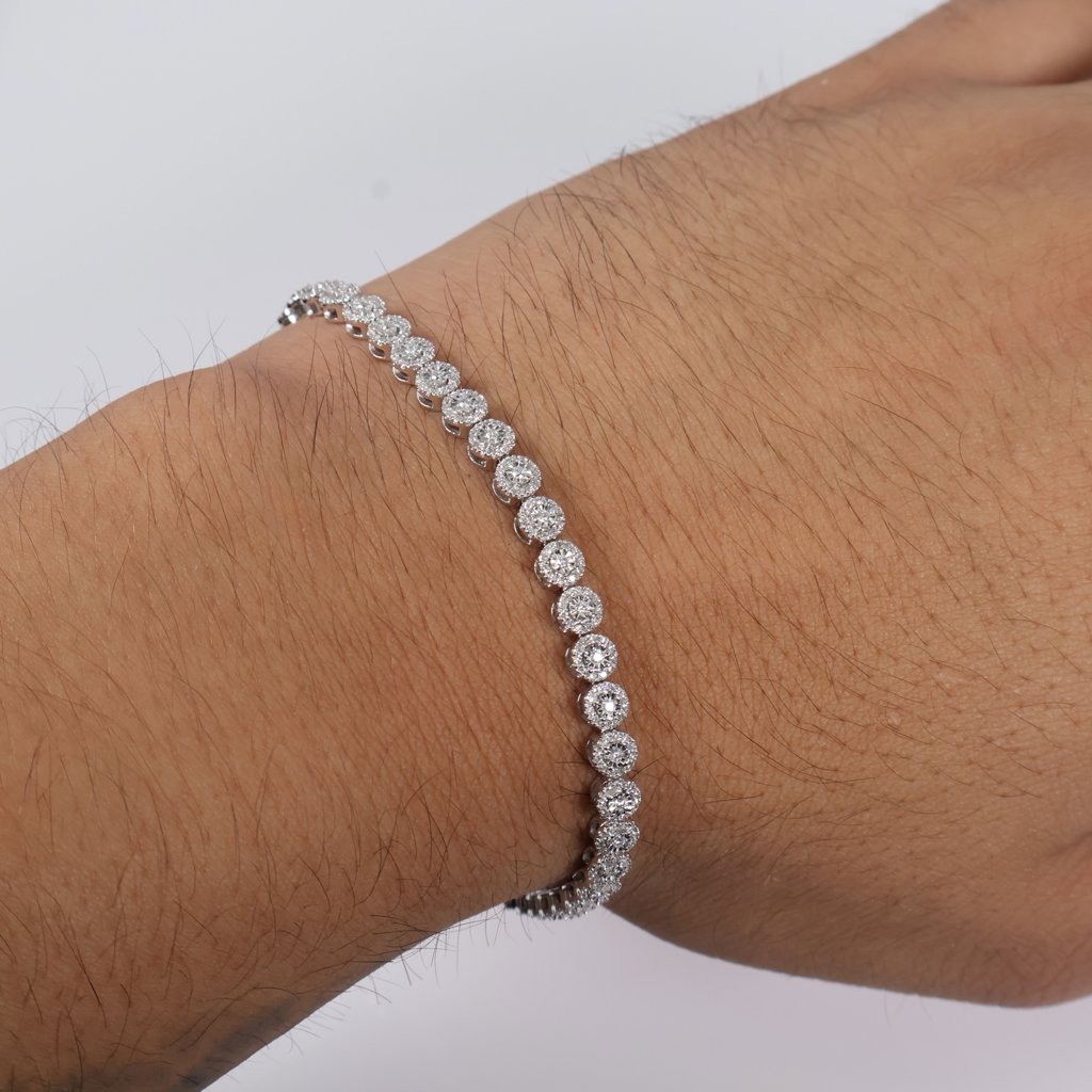 10K WG Diamond Round Tennis Bracelet / 9.7 / 4mm / 7.5in / 1.50Ct / VS2-SI / G-H