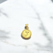 18K Yellow Gold Letter J Mate Pendant Bordered Circle / 0.58gr / 0.3in
