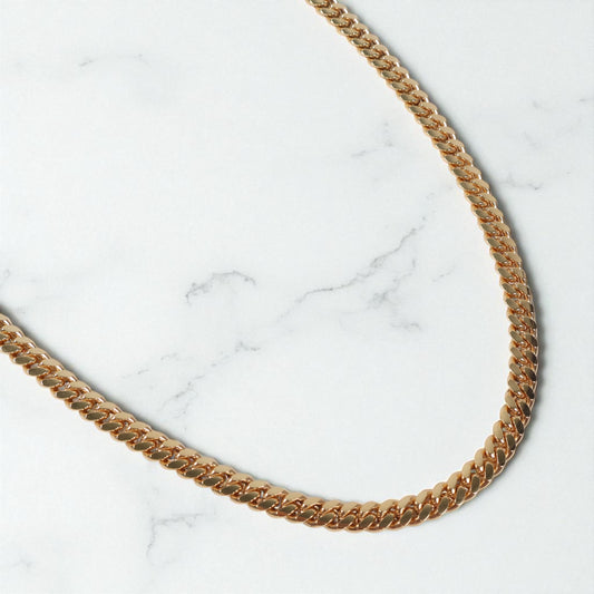 10K YG Micro Cuban Links chain / 55.4gr / 5.7mm / 24in /