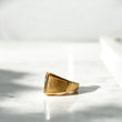 18K Yellow Gold Square Cross Ring With Zircons / 10.6gr / Size 10