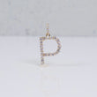 14K YG Lab Diamond Letter P Pendant / 1.12gr / 1in / 0.6 CTTW Lab VS / E-F