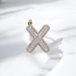 10K YG Diamond Letter X Pendant / 2.91gr / 1.1in / 0.49Wt Dia