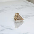14K YG Jesus Praying Rings / 7.2gr / Sz 9 3/4 / White Zircons