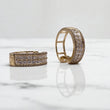 14K Yellow Gold Diamond Luxury Hoop Earrings 1.02Ct / 2.7gr