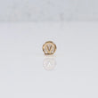 18K YG Letter V Textured Circle Ironwork / 0.2gr / 7mm /