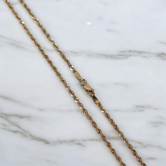 14K YG Rope Chain / 2.51 / 1.9mm / 24in