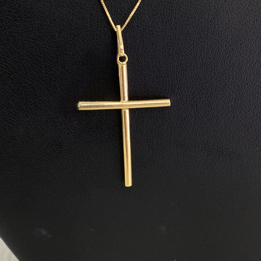 18K Yellow Gold Cross Pendant / 0.9gr