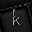 Letter K Pendant 10K Rose Gold With Diamond / 2.3gr
