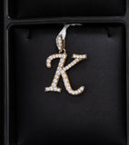 Letter K Pendant 14K Yellow Gold With Diamond / 2.1gr