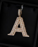 Letter A Pendant 14K Yellow Gold With Diamond / 6.2gr