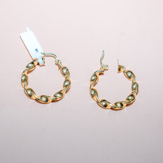 14K Yellow Gold Hoop Earrings / 3gr