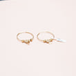 14K Yellow Gold Hoop With Charms Hoop Earrings With Diamond / 6.5gr