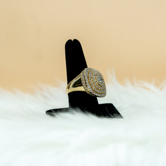 14K Yellow Gold Luxury Diamond Ring 3.90Ct / 12gr / Size 10