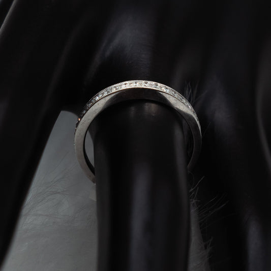 Eternity Engagement Ring 18K White Gold With Diamonds / 3gr / Size 6.6