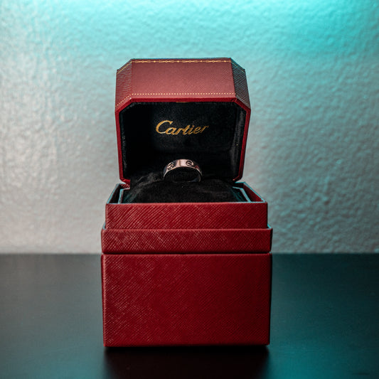 18K White Gold Cartier Love Wedding Band Ring Original / 6.5gr / Size 8