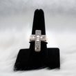 Big Cross Ring 14K Yellow Gold With Diamonds Baguette 3,23ct / 10.1gr / Size 10