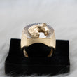 Horseshoe Ring 14K Yellow Gold With Zirconia / 13.3gr / Size 10