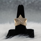 Star Ring 14K Yellow Gold With Diamond 2,03ct / 11.8gr / Size 10