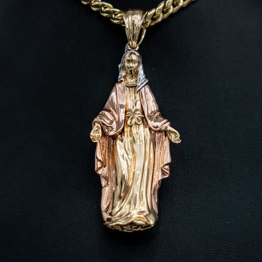 Virgen Maria Pendant 14K Three Colour Gold / 20.7gr