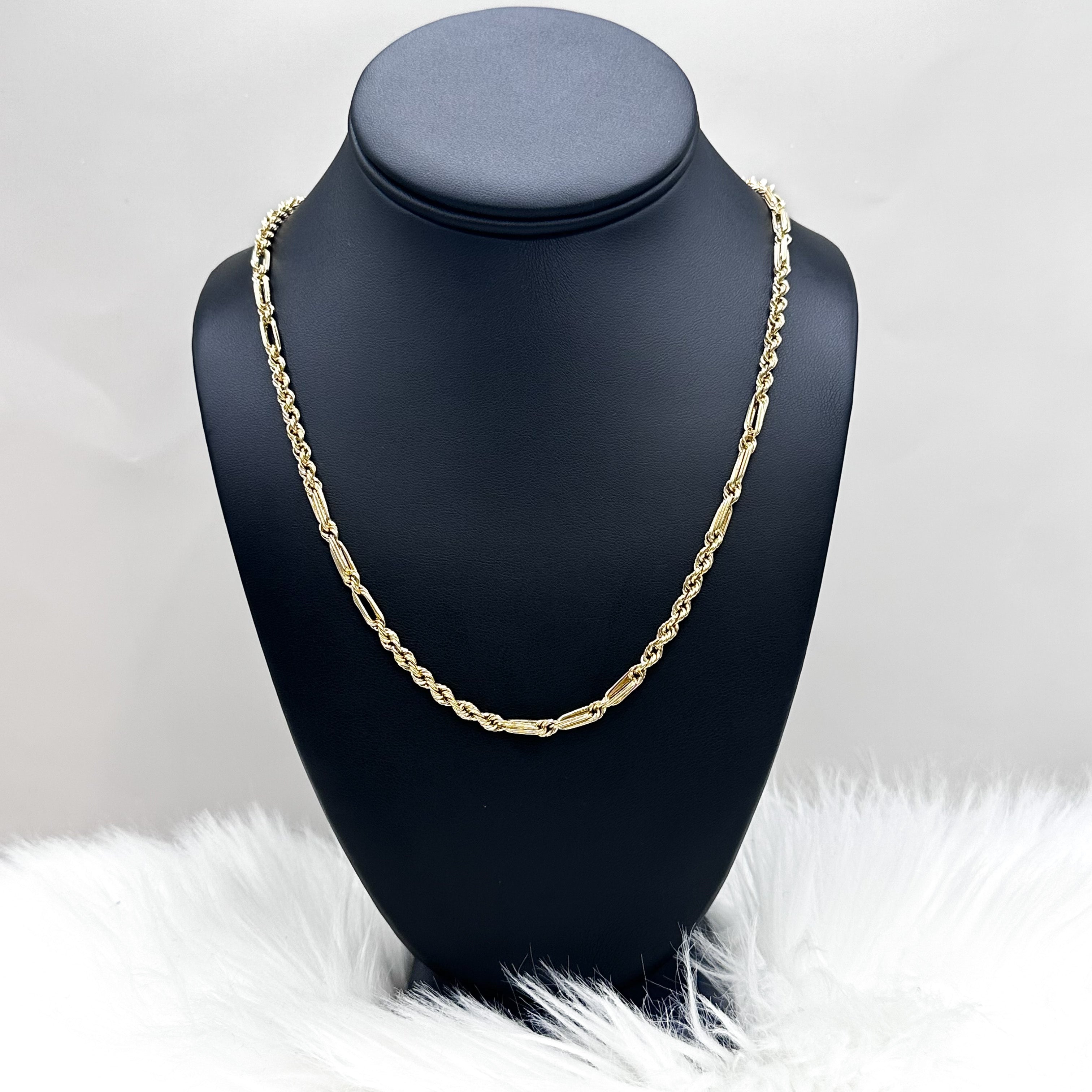 14K Yellow Gold Hollow Rope Chain / 6.2gr / 20in