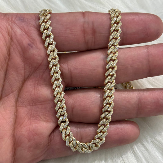 10K Yellow Gold Bustdown Chain 3.51Ct Dia / 31gr / 6.3mm / 16in