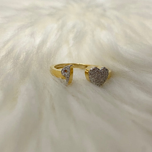 10K Yellow Gold Diamond Heart - Letter J Ring 0.17Ct Dia / 1.7gr / Size 6.5