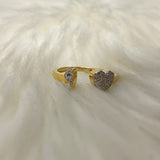 10K Yellow Gold Diamond Heart - Letter J Ring 0.17Ct Dia / 1.7gr / Size 6.5