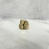 10K Yellow Gold Nugget Ring With Zircons / 8.1gr / Size 11