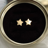 18K Yellow Gold Star Stud Earrings / 0.8gr