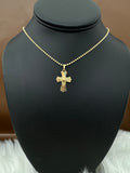 18K Yellow Gold Cross Of Christ Pendant / 1.6gr