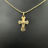 18K Yellow Gold Cross Of Christ Pendant / 1.6gr