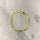 14K Yellow Gold American Cuban Link Bracelet / 10.9gr / 7mm / 8.5in