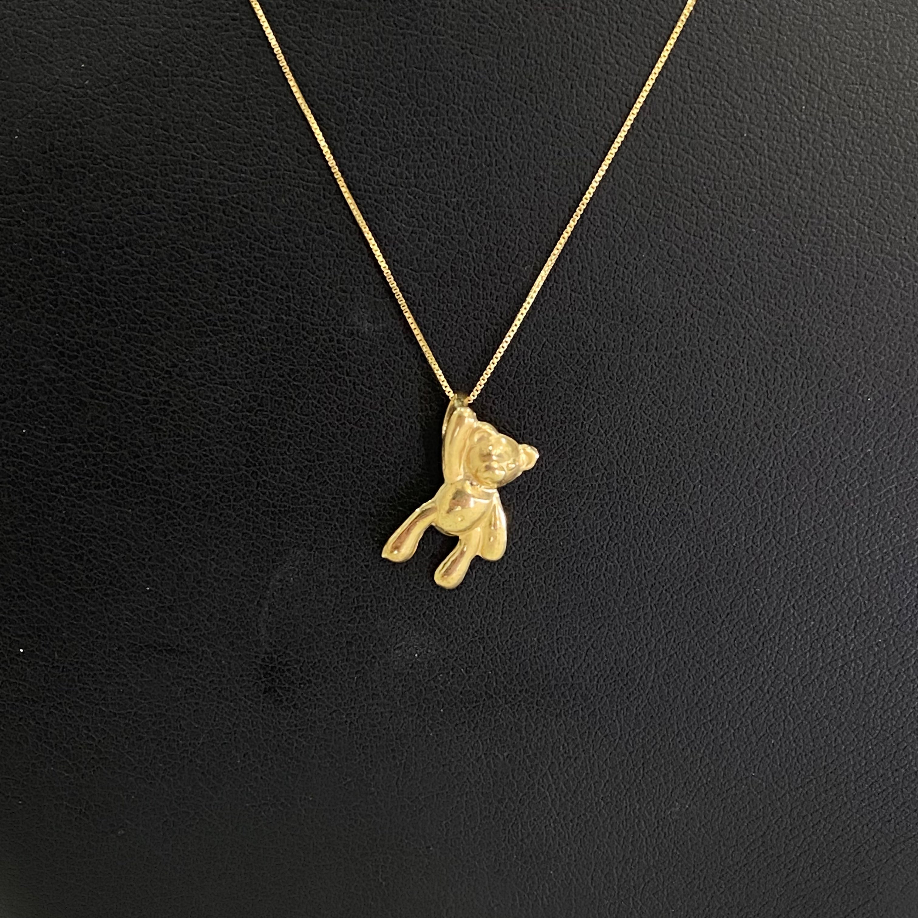 18K Yellow Gold Little Bear Jewelry Set / 2.1gr / 17in