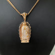 18K Rose Gold Virgen Guadalupe Pendant With White Zircons / 16.2gr