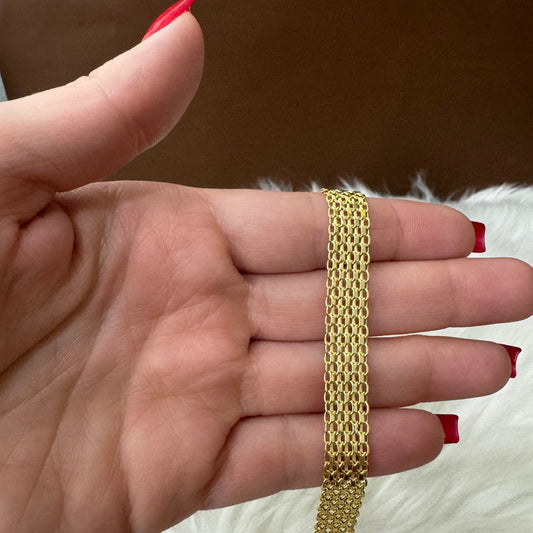 18K Yellow Gold Chino Link Bracelet / 7.7gr / 9.6mm / 7.5in