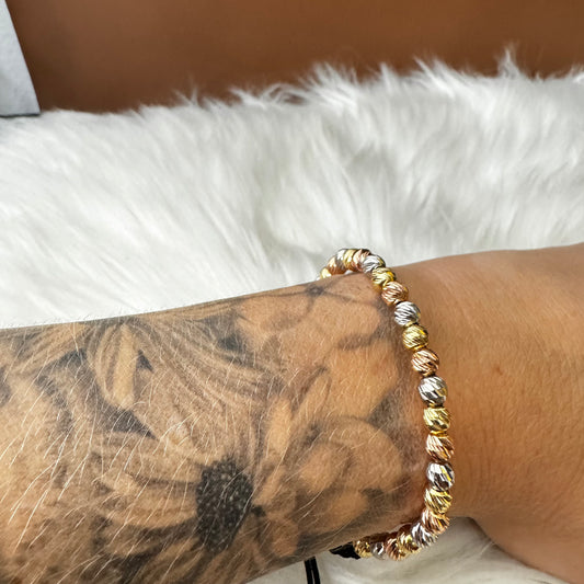 18K Three Colour Gold Three Balls Bracelet / 4.8gr